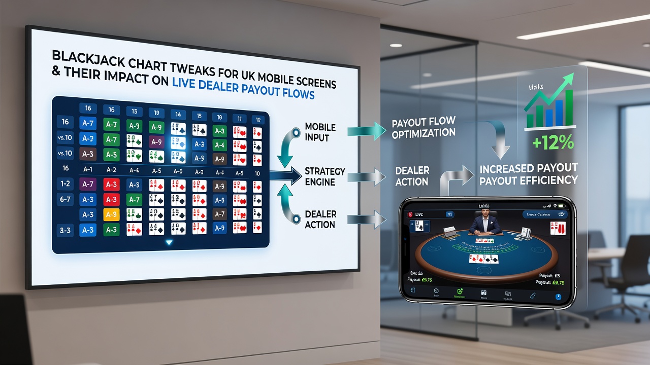Live dealer blackjack table interface with mobile-optimized strategy chart overlay on a smartphone