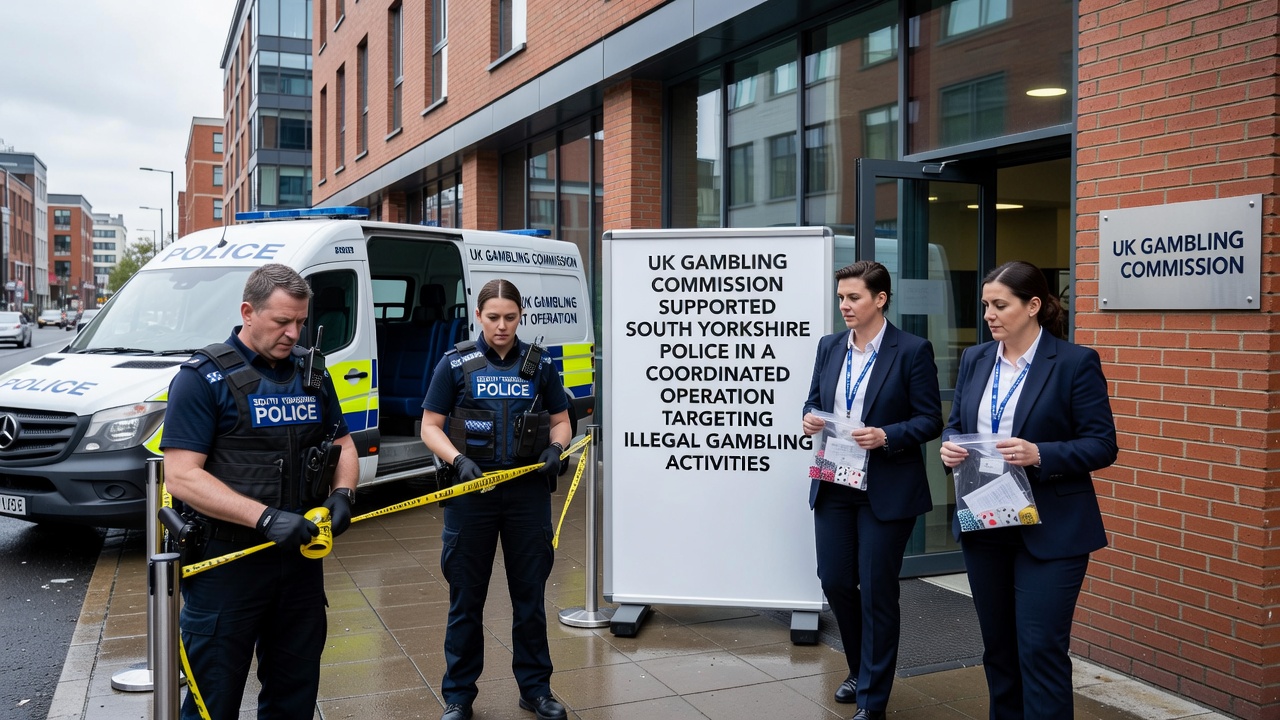 Investigators reviewing evidence collected from an illegal casino premises in the UK