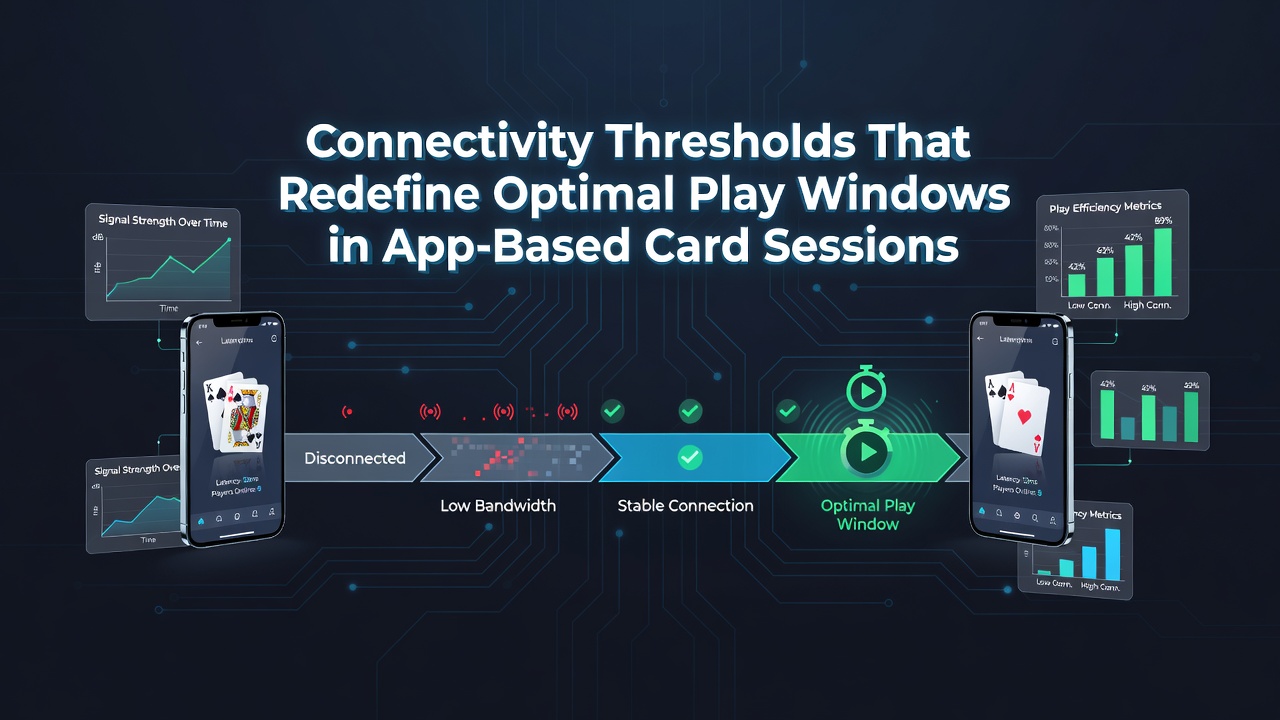 Graph showing latency and packet loss trends affecting mobile card game session durations across different network conditions