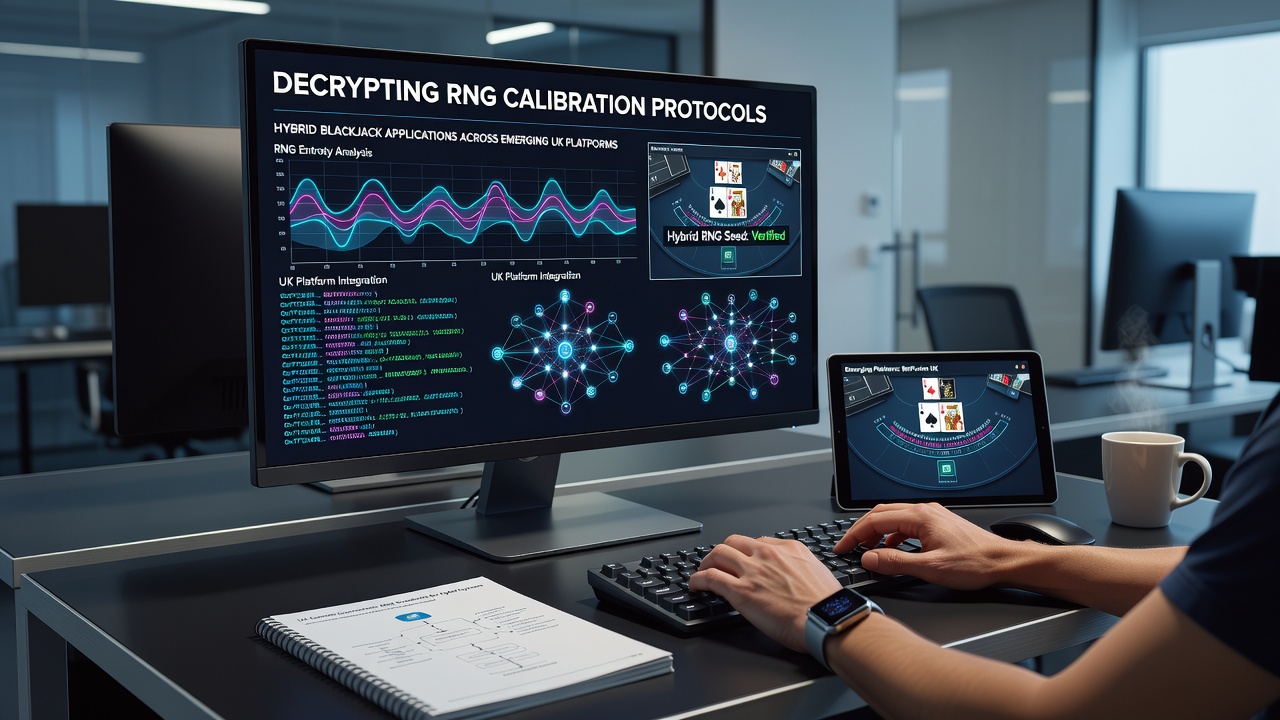 Technician reviewing calibration metrics on hybrid blackjack server dashboard