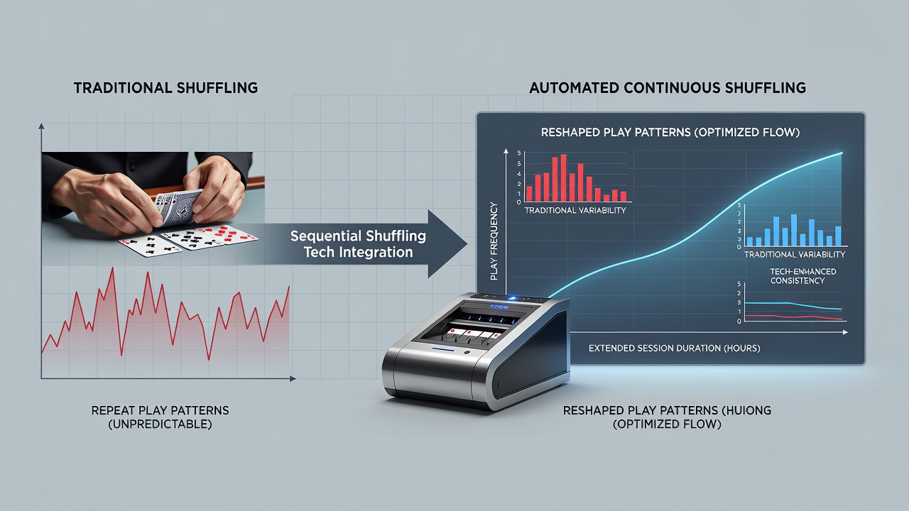 Analytics dashboard displaying repeat play metrics influenced by shuffling algorithms