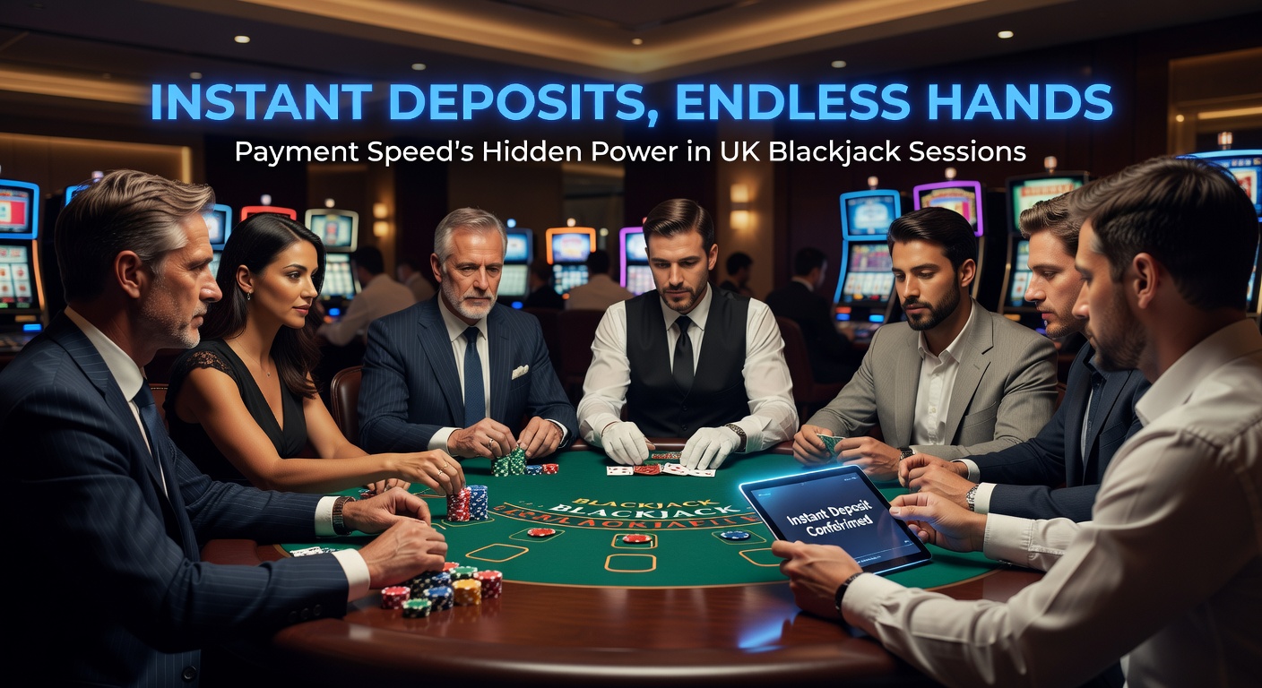 Close-up of a smartphone screen displaying a successful instant deposit confirmation amid a live blackjack game interface, highlighting speed and convenience for UK players