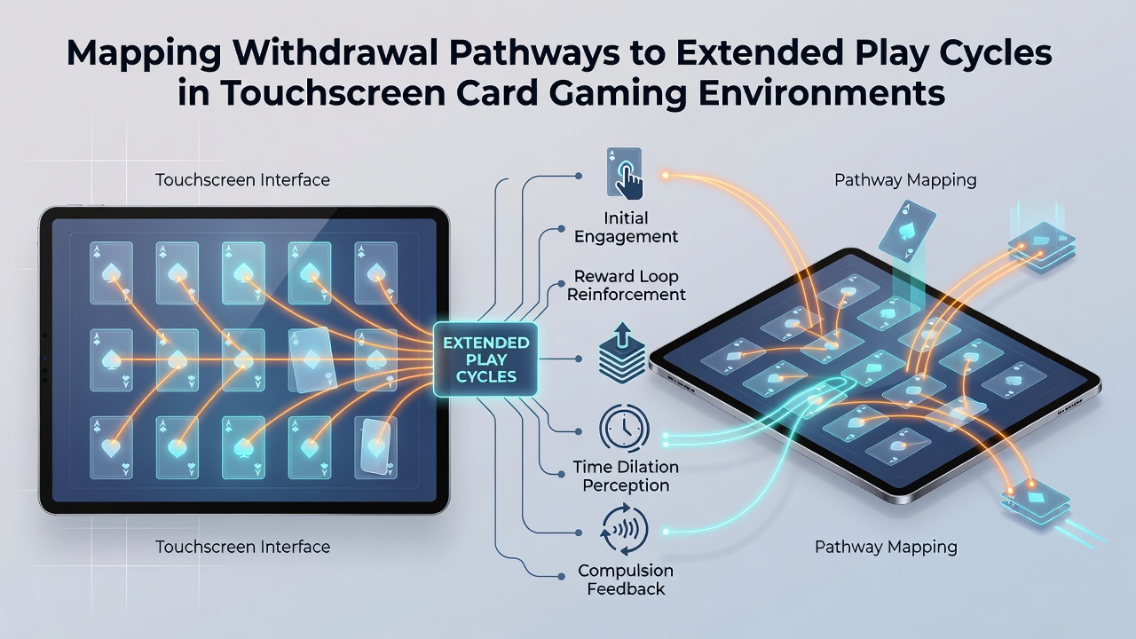 Visual representation of extended play cycle metrics overlaid on a mobile card gaming dashboard