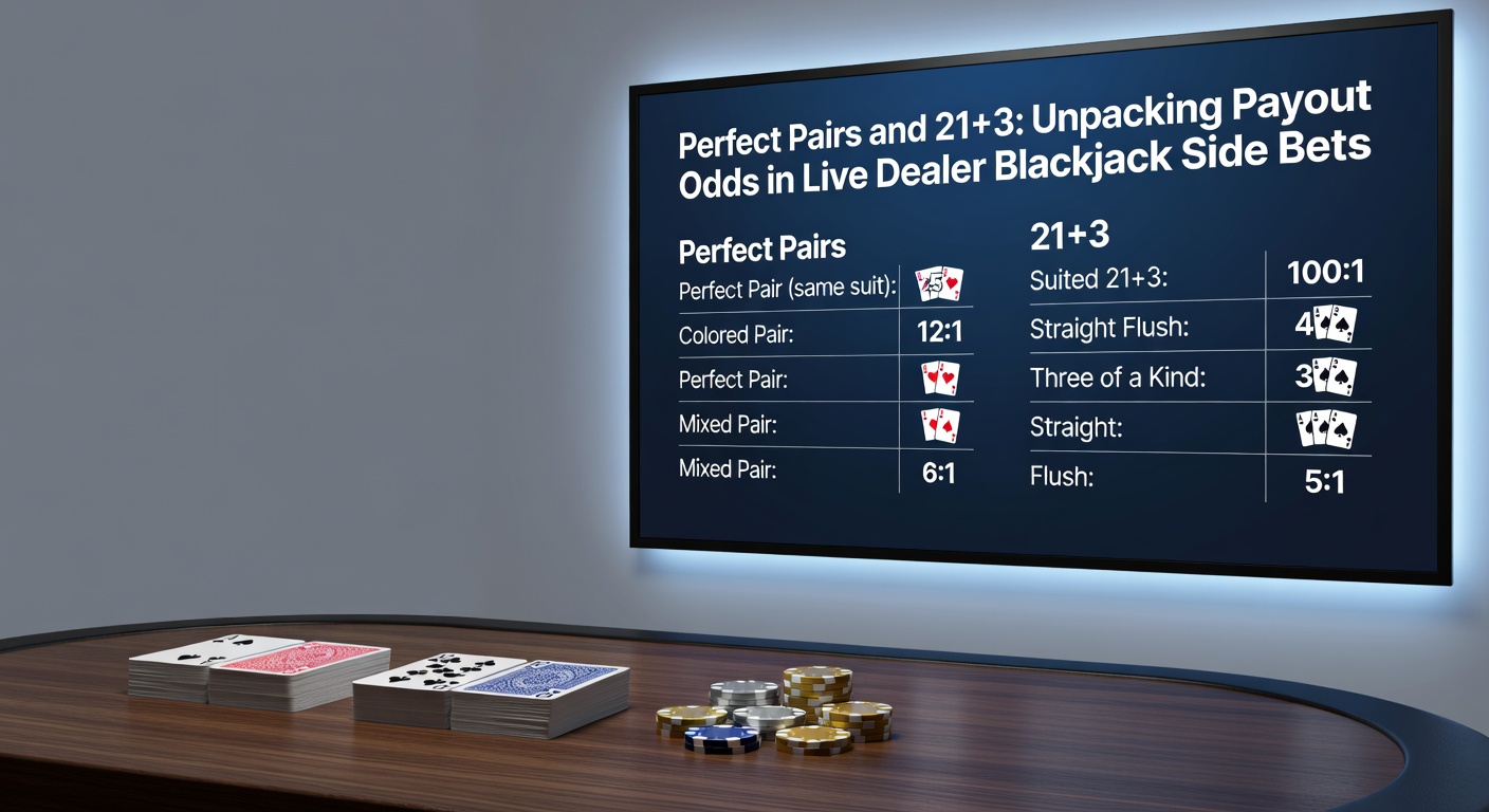 Close-up of a blackjack hand showing a perfect pair of suited aces with payout display on live dealer screen