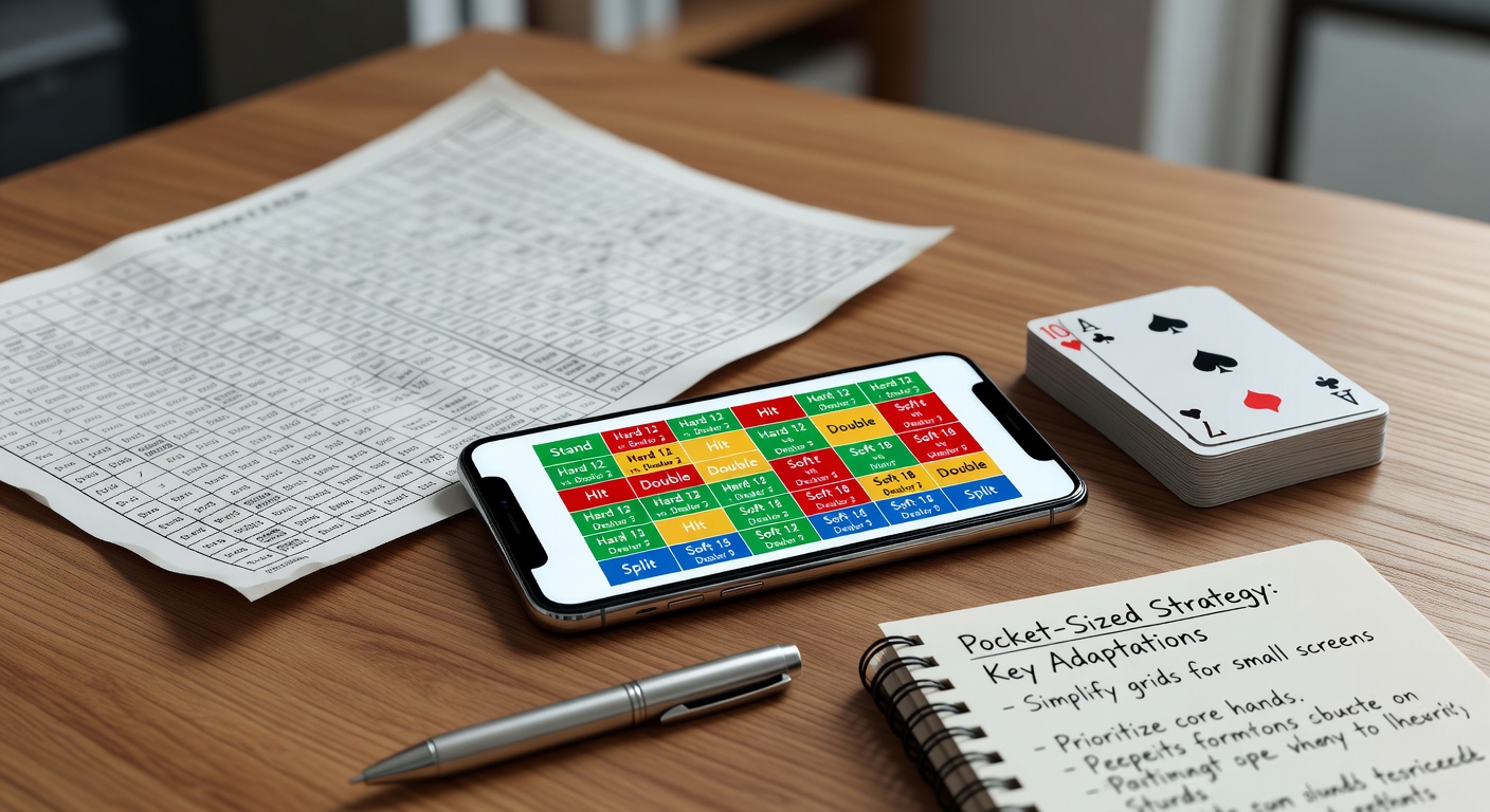 Close-up of a mobile app interface showing a zoomed-in section of a blackjack strategy chart on an Android device, with overlaid annotations for soft hands and pairs, plus a toggle for rule variations