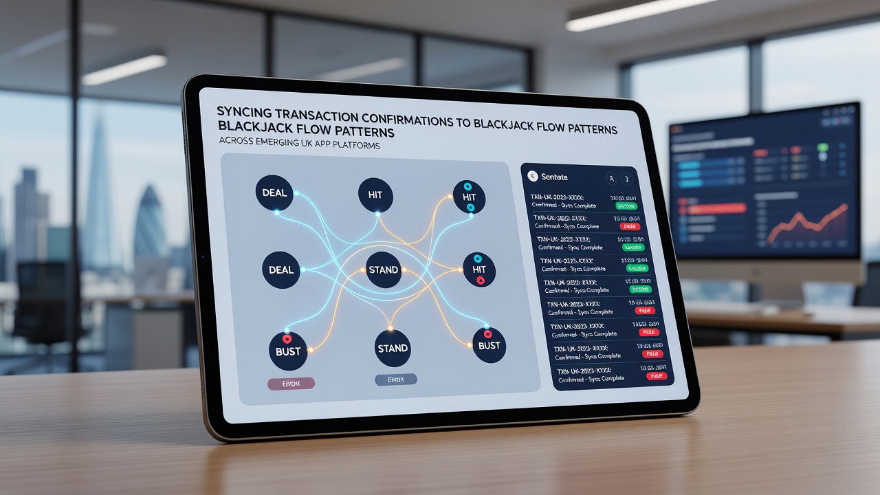 Diagram showing blackjack flow patterns synced with transaction confirmations