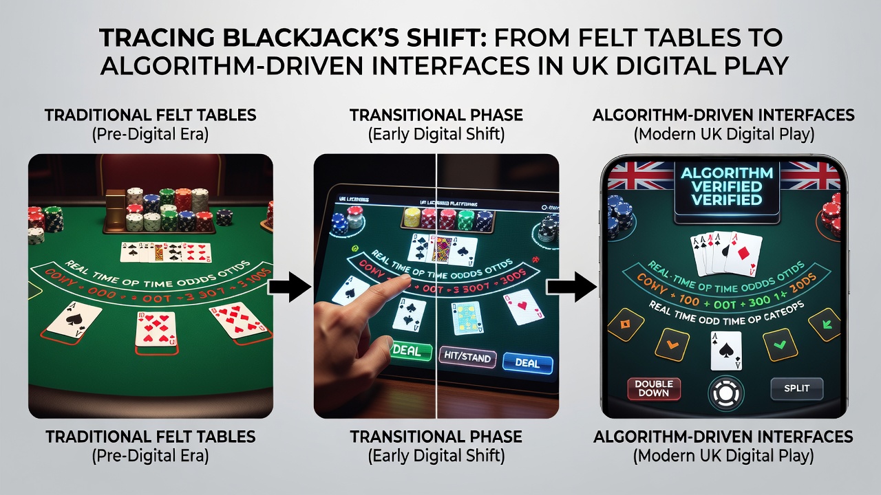 Modern algorithm-driven blackjack interface on digital screen