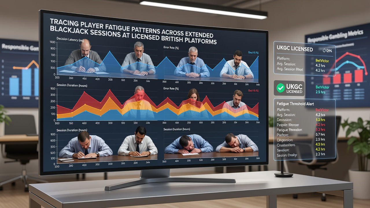 Player interface showing extended blackjack session statistics on a licensed British platform